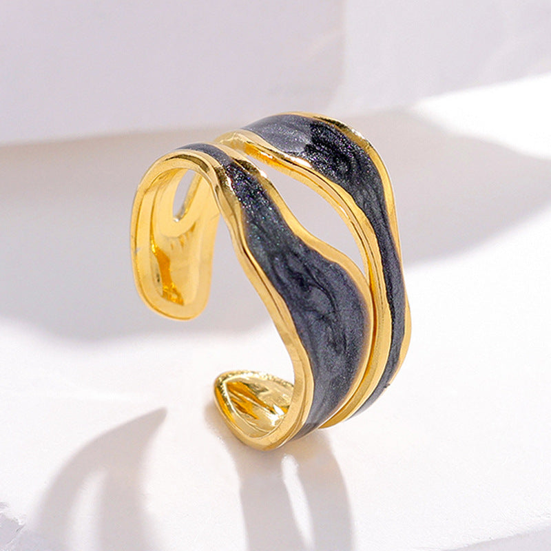 Wholesale Titanium Steel 18K Gold-plated Open Ring