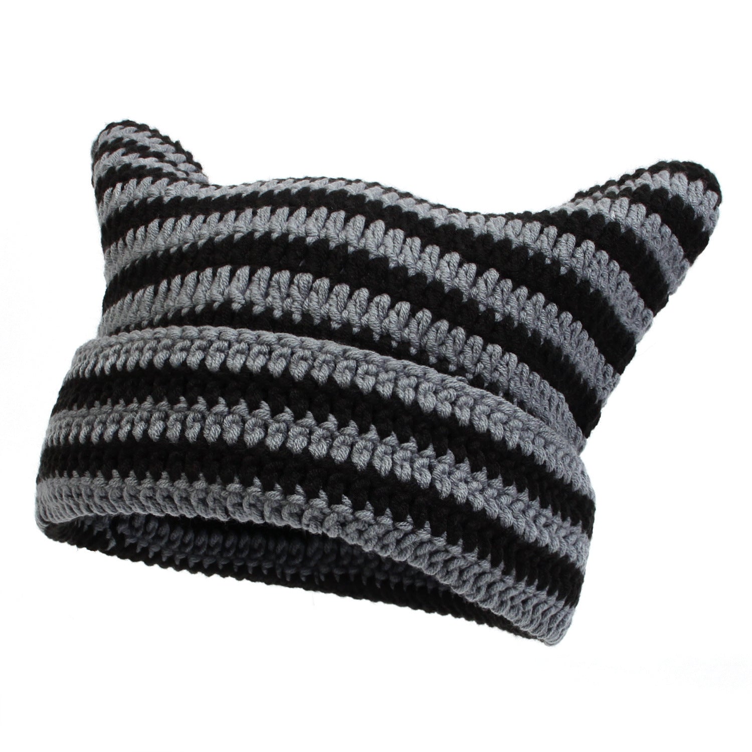 Wholesale Crochet Wool Cat Ears Striped Hat