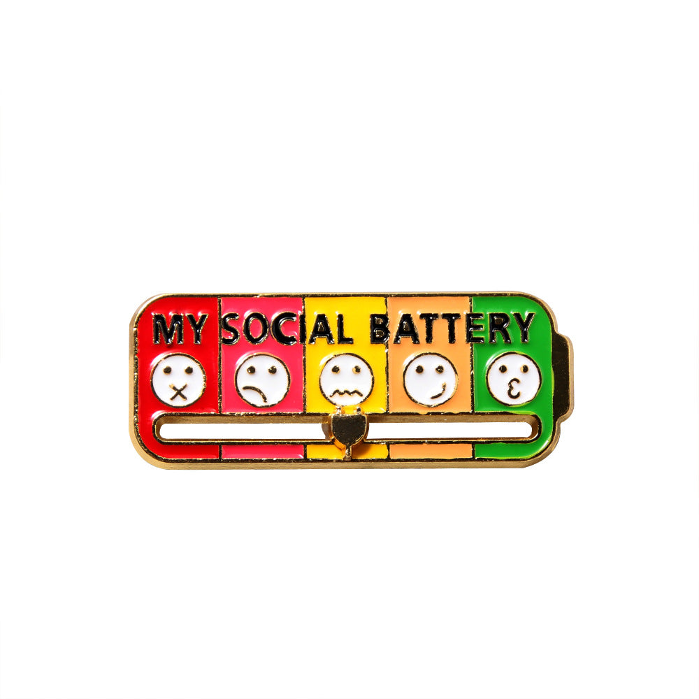 Wholesale Mood Expression Battery Power Creative Brooch