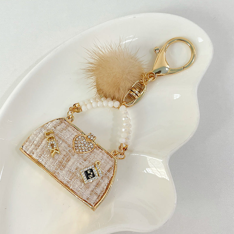 Wholesale Zinc Alloy Mink Hair Bag Keychain