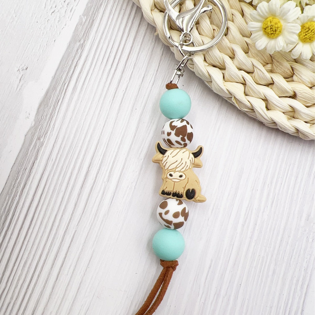Wholesale Cartoon Western-style yak  Beaded Keychain