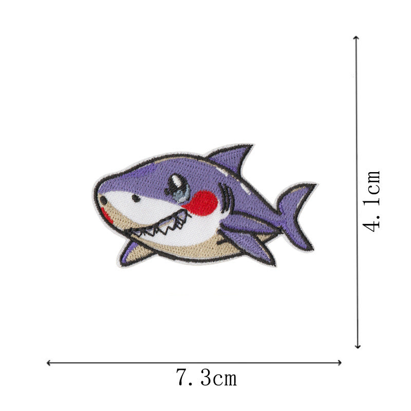 Wholesale Embroidered Ocean Animal Iron On Patches Mermaid Starfish Shark Set Of 10 For ets DIY Craft Supply