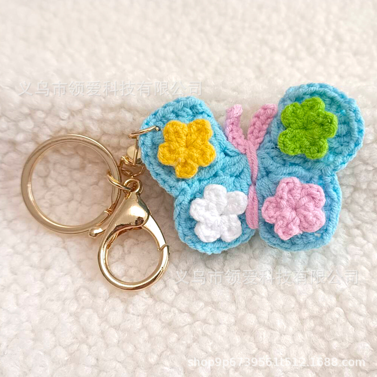 Wholesale Creative  Four-line Crocheted Butterfly  Accessory PendantKeychain