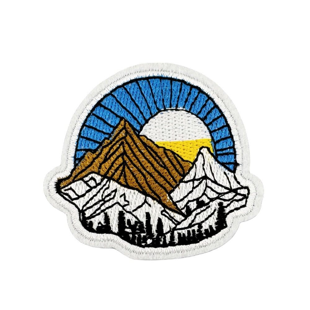 Wholesale Embroidered Patch With Landscape Adventure Design For Outdoor Travel Camping Clothing Decorative Accent