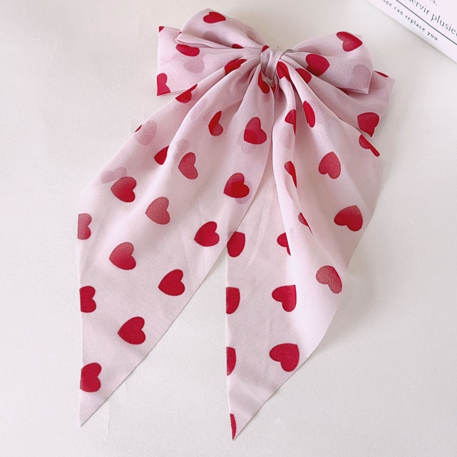 Wholesale new valentine's day bow ribbon spring clip heart-shaped red lip printing hair clip hair accessories