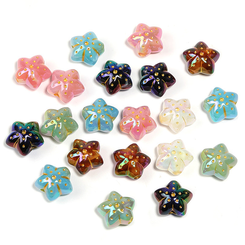 Wholesale 10pcs/pack  Gilded twisted round beads acrylic straight hole beads Acrylic Beads