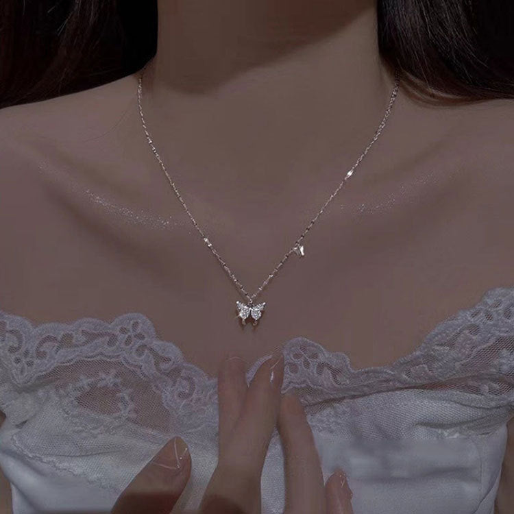 Wholesale 925 Sterling Silver Haoshi Butterfly Necklace