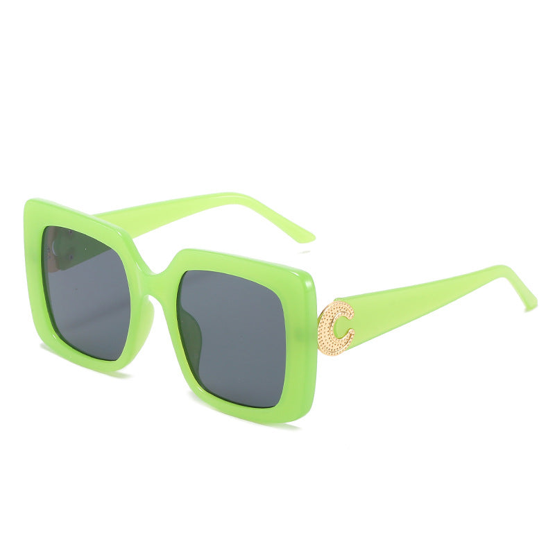 Wholesale Square Frame Trendy Natural Large Frame Sunglasses