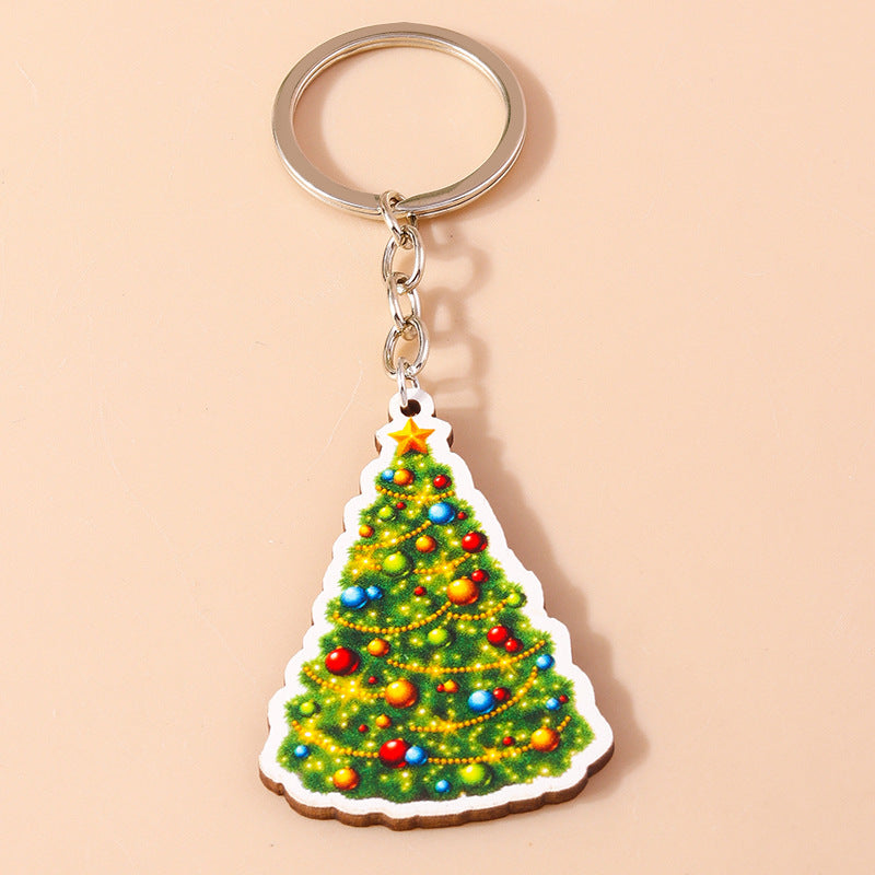 Wholesale Cartoon Christmas Tree Colorful Keychain