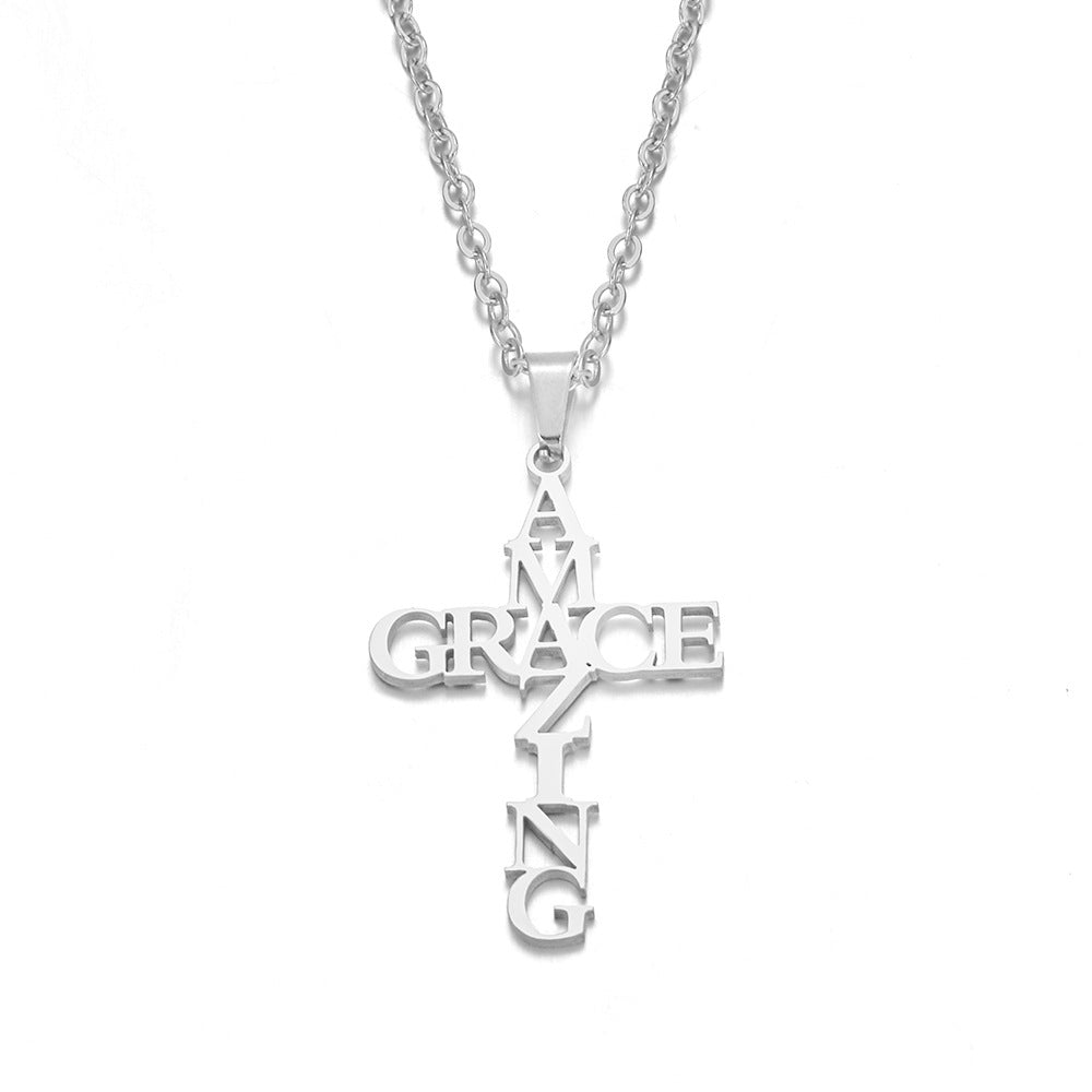 Wholesale Stainless Steel Amazing Grace Necklace