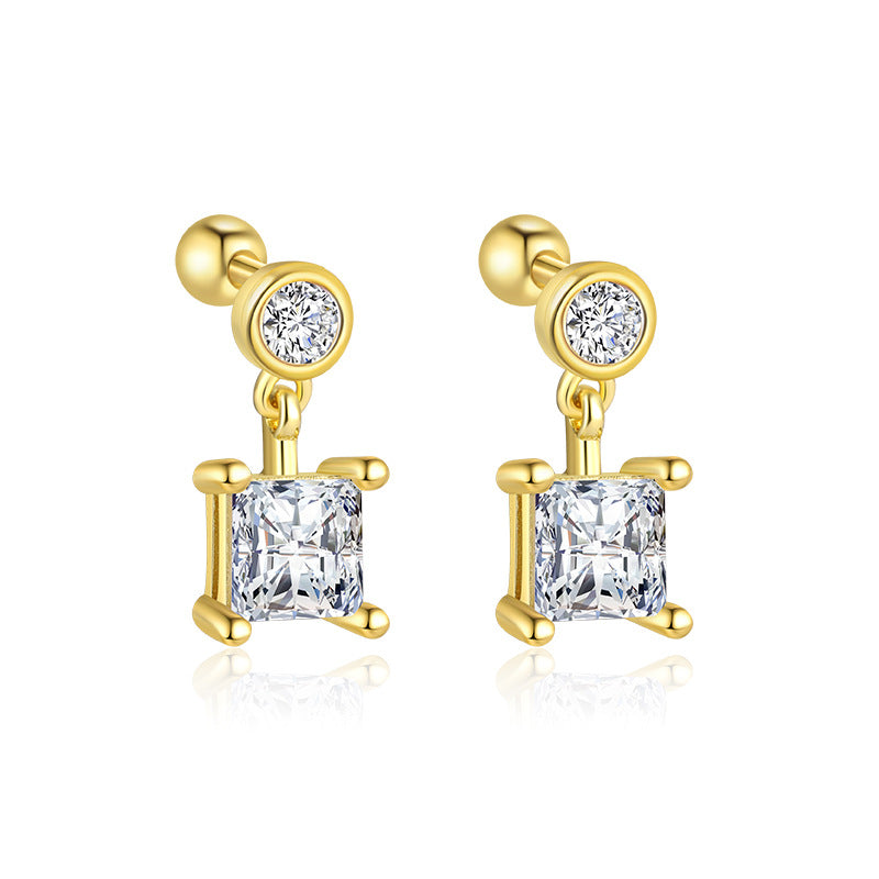 Wholesale Star Moon Zircon Round Head Earnail Ear Studs