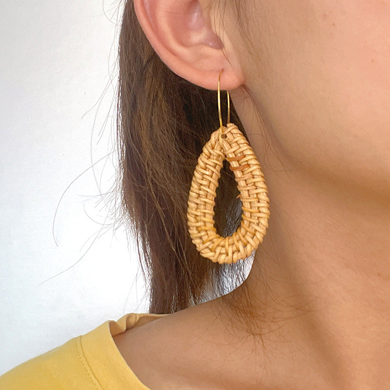 Wholesale Geometric Acrylic Straw Earrings