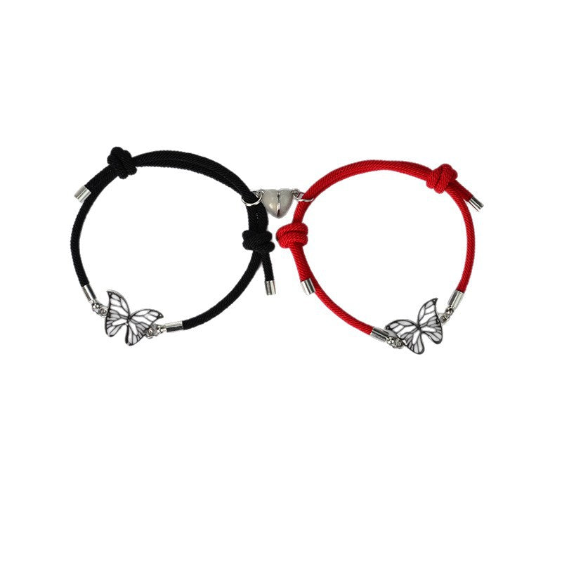Wholesale Couple Bracelet Luminous Butterfly Alloy Love Magnetic