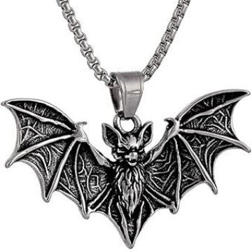 Wholesale Gothic  Bat Pendant Titanium steel necklace