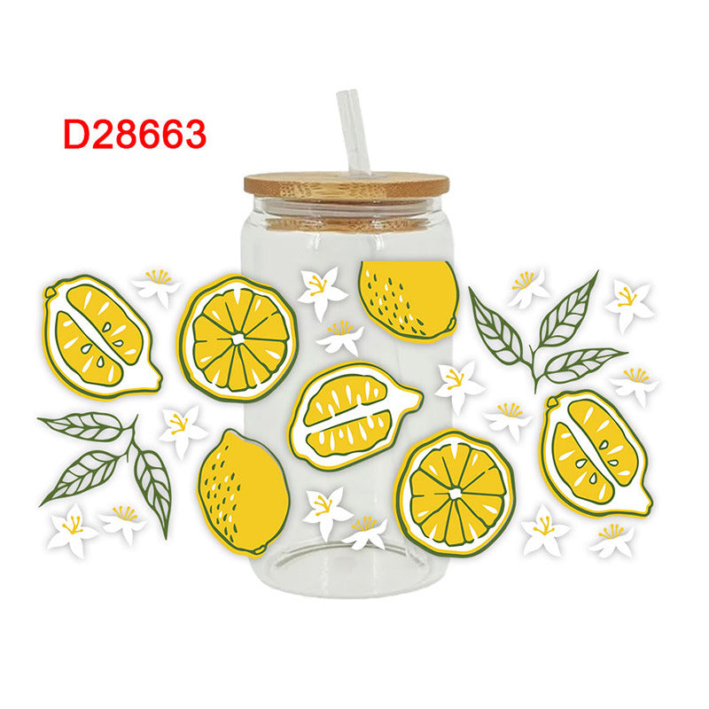 Wholesale Strawberry Cherry Fruit Series 16oz Cup UV DTF Wraps