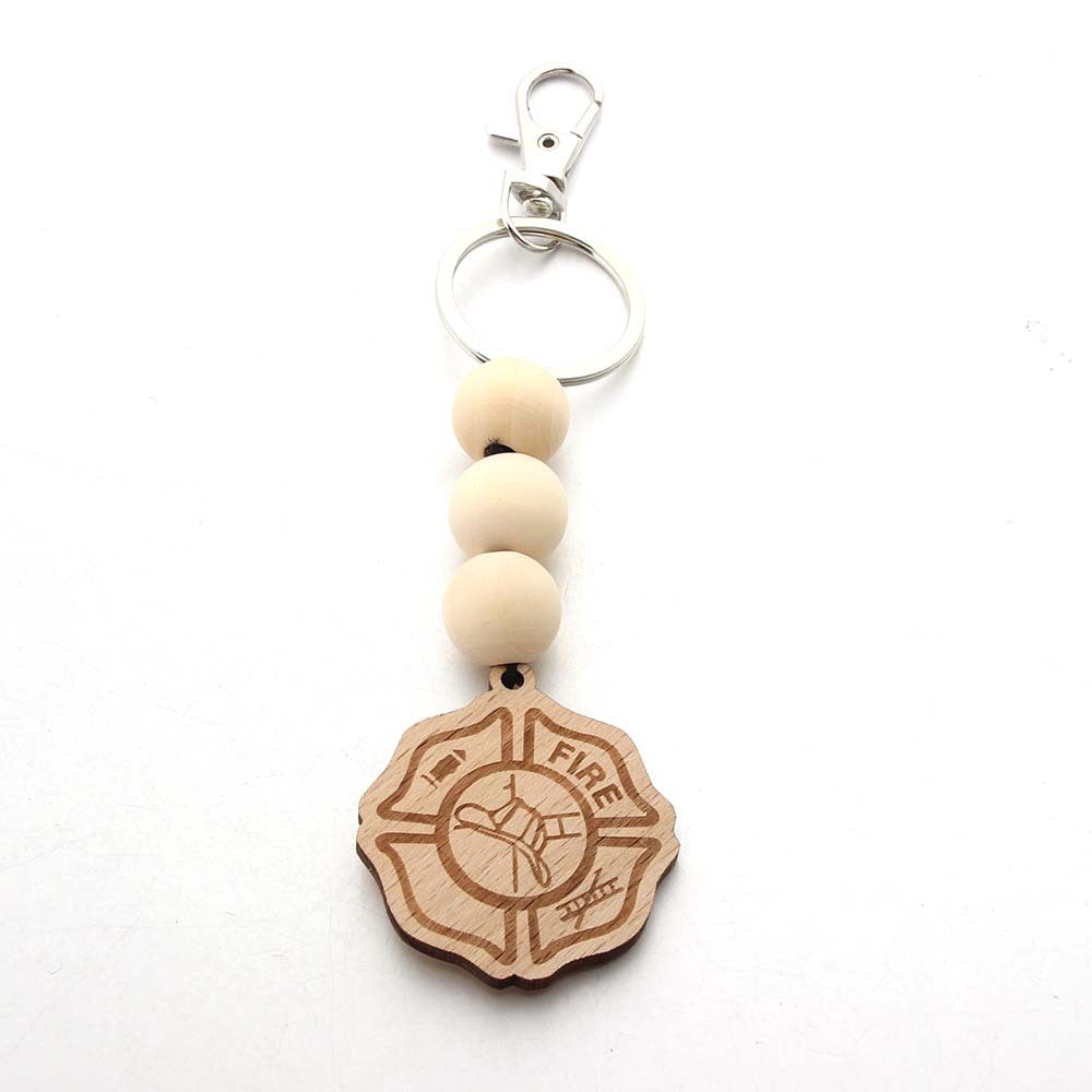 Wholesale Letter Bull Head Wooden Beads Wooden Tag Keychain