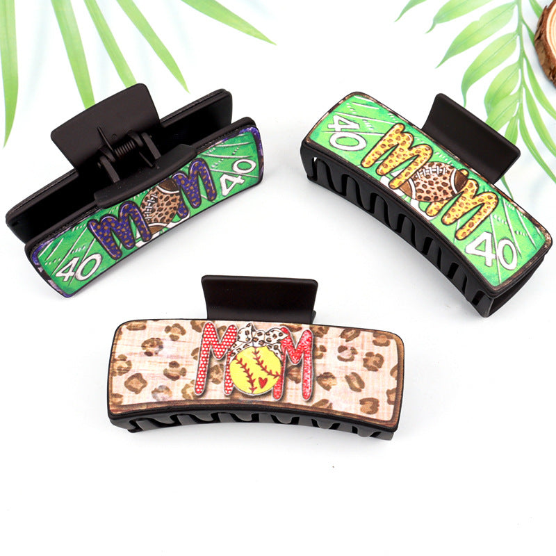Wholesale Mother's Day Retro Cartoon Ball Patterned Plastic Hair Clips