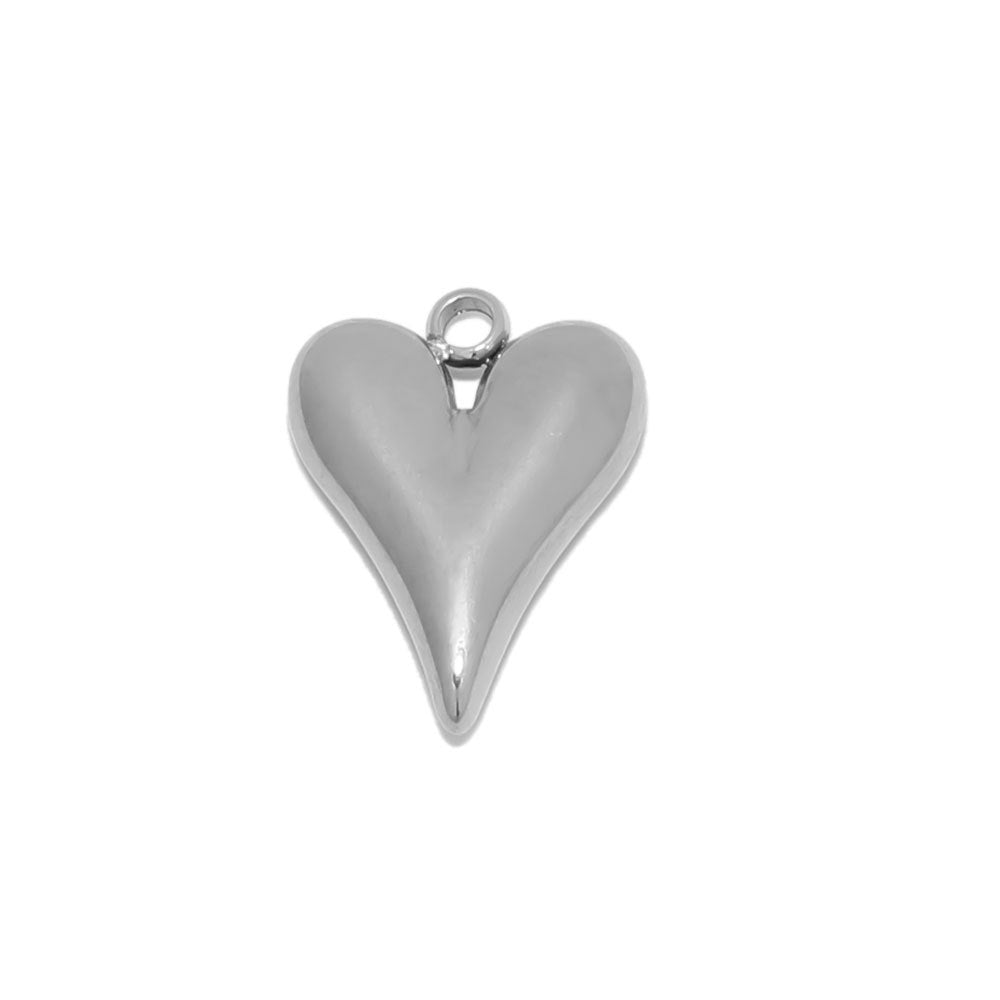 Wholesale 5PCS/PACK Stainless Steel Three-dimensional Peach Heart Small Pendant DIY Jewelry Pendant