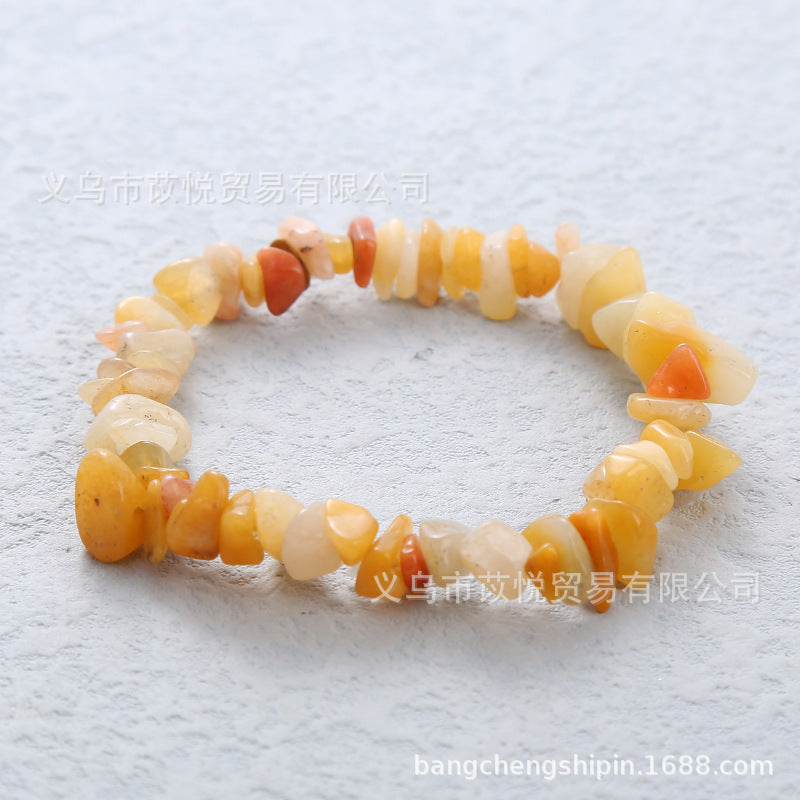 Wholesale 5pcs natural crystal gravel elastic bracelet colorful gravel bracelet