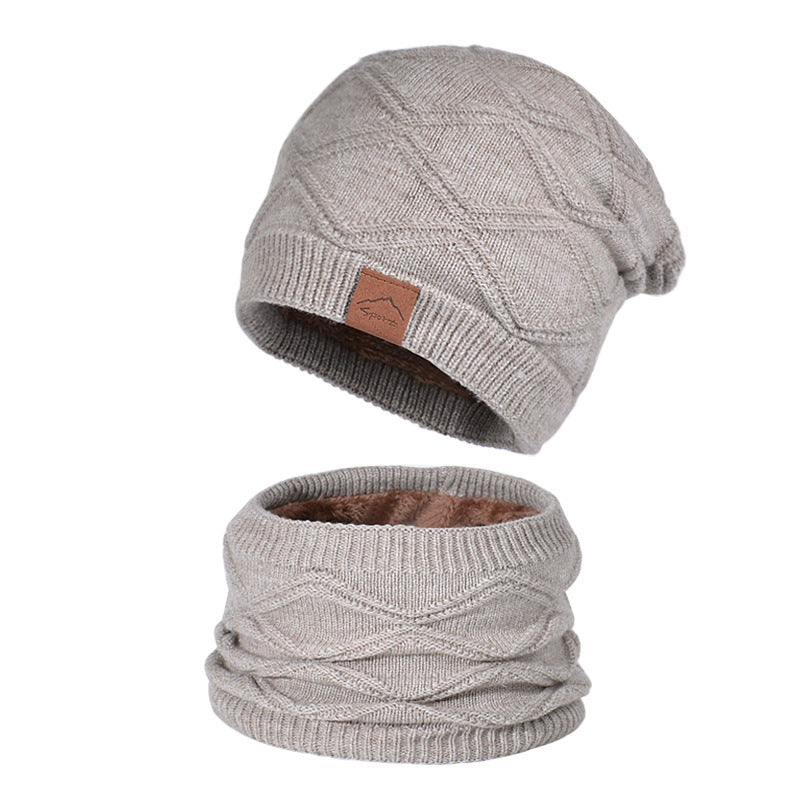 Wholesale Winter Outdoor Cycling Plus Velvet Warm Hat and Scarf Two Pieces