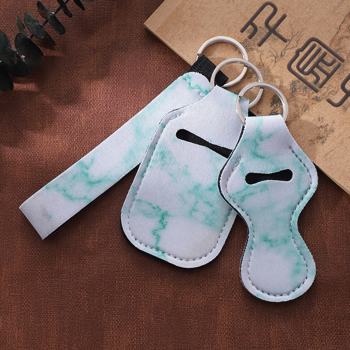 Keychains de arte de arte de tela mármol al por mayor