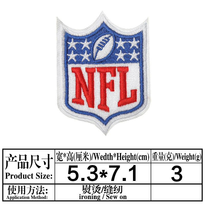 Wholesale  Embroidered Cloth Stickers Adhesive Back Sports Embroidered Cloth Stickers