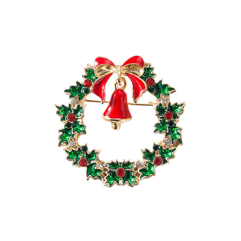 Wholesale Christmas Themed Alloy Brooch Pin Santa Snowman Elk Design Party Gift Accessory