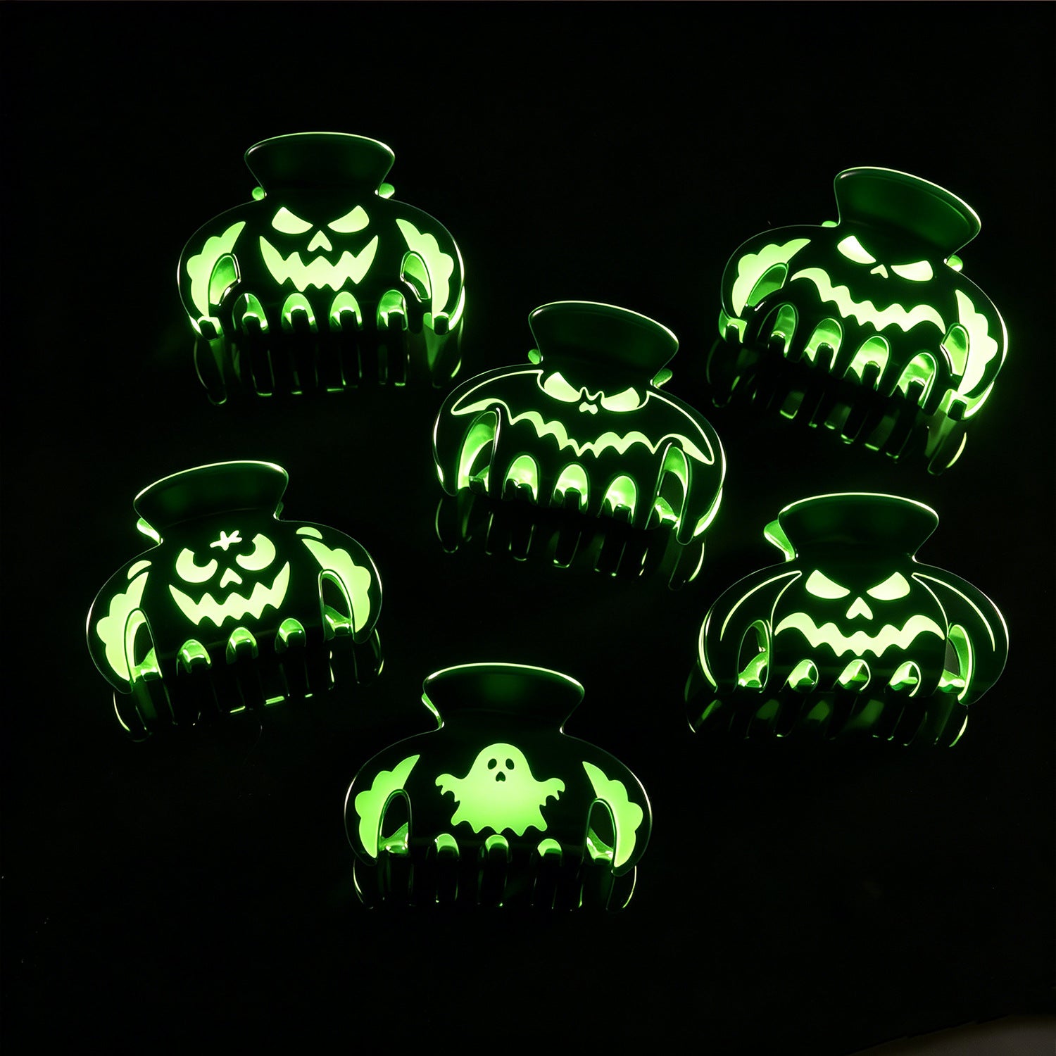 Wholesale Glow In The Dark Carved Pumpkin Acrylic Hair Claw Clip  Women S Fashion Hair Accessory Gift Boutique Resale