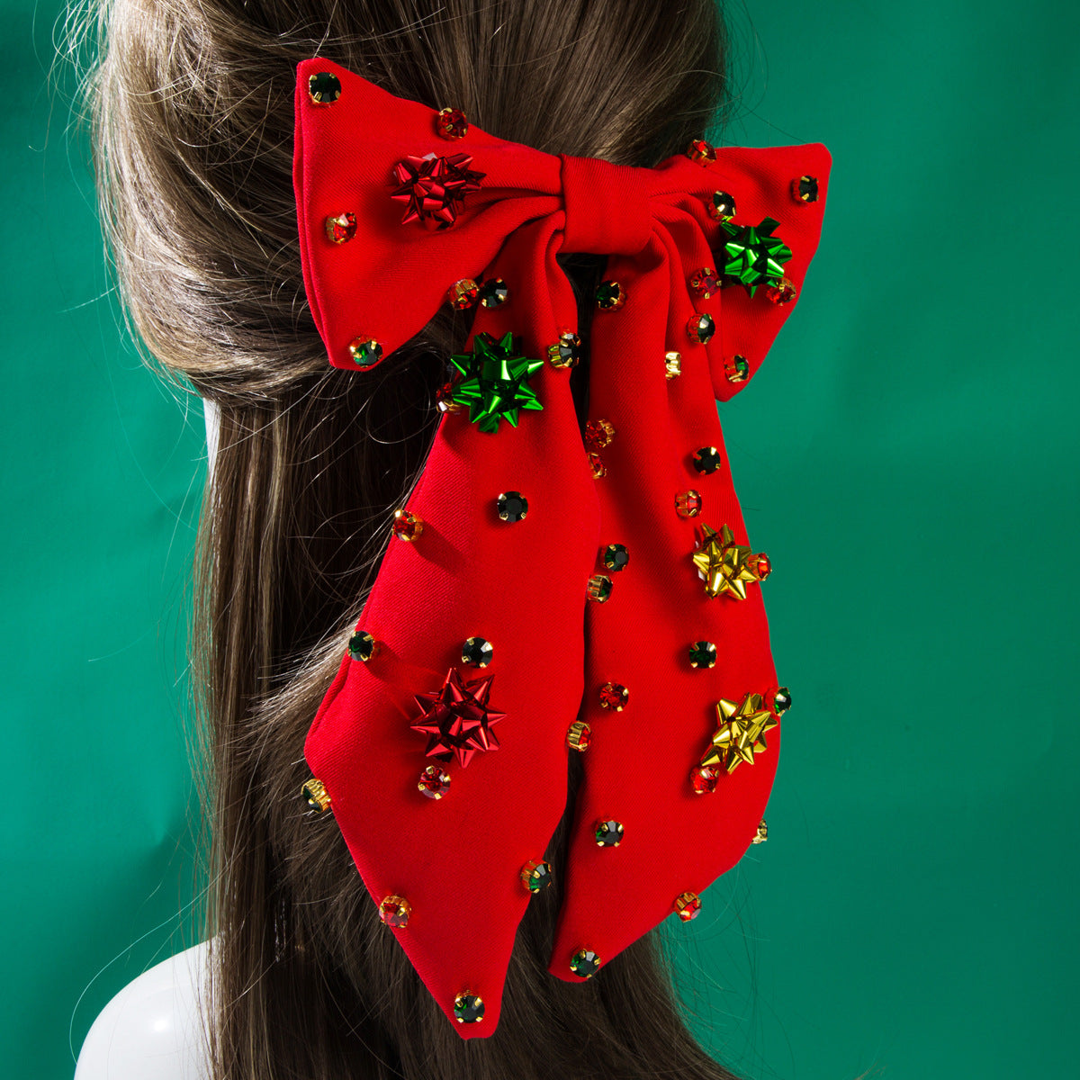 Wholesale Christmas Bow Hairpin Diamond Snowflake Accessories Spring Hairpin