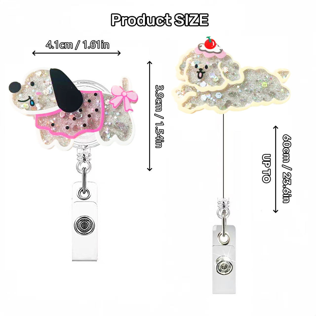 Wholesale Cute cartoon dog Badge Reels