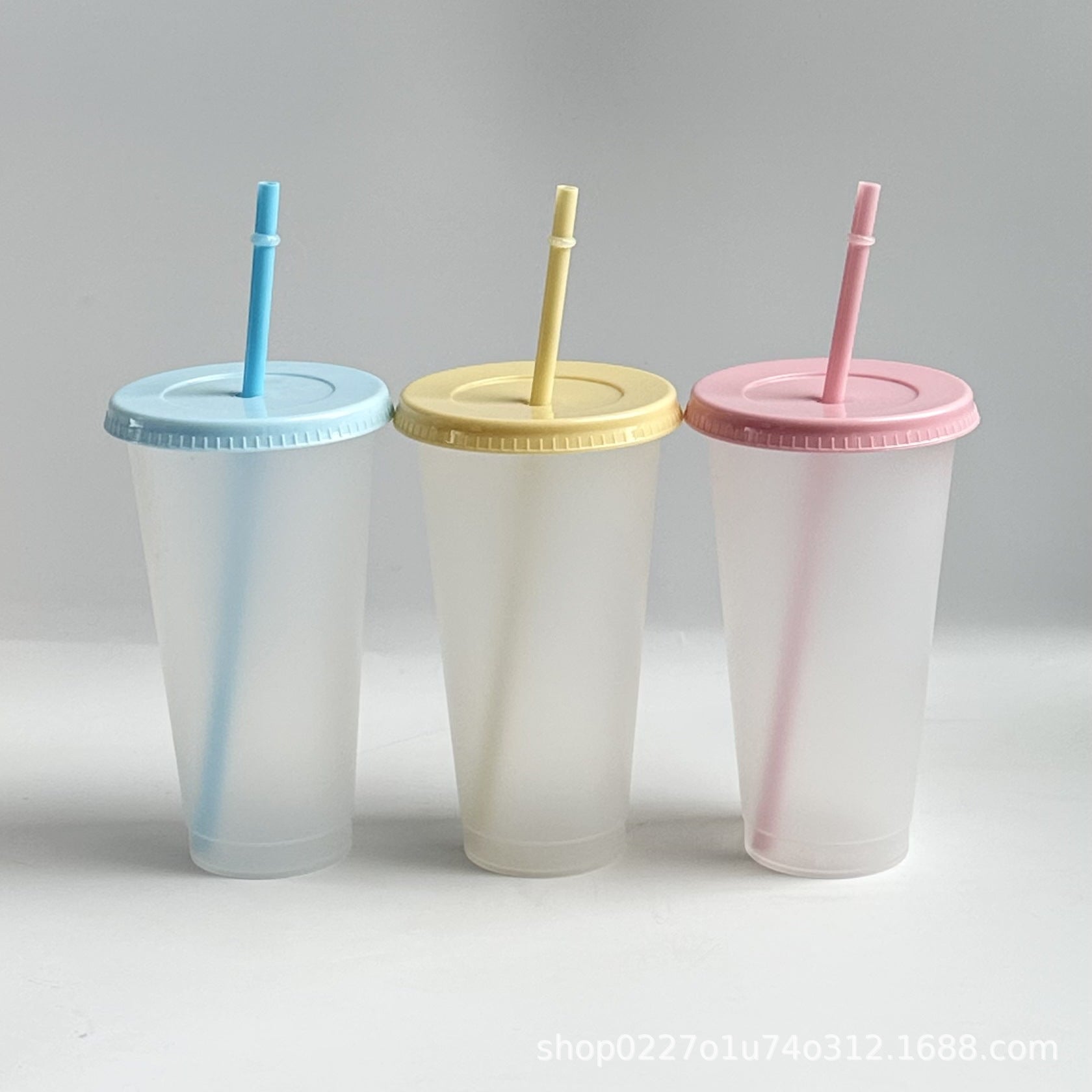 Wholesale 5pcs Colorful PP material large capacity 710ml plastic straw cup