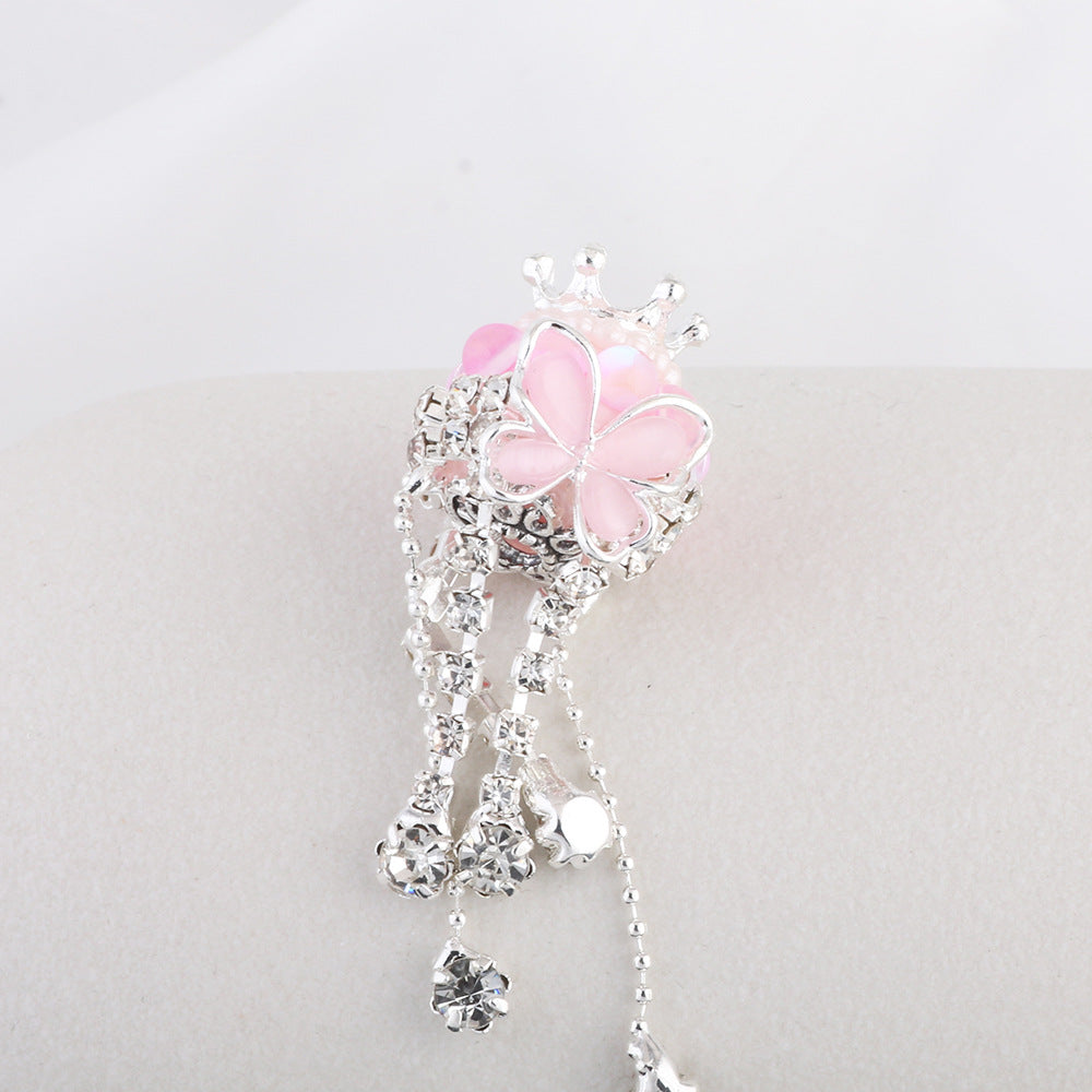 Wholesale Heavy Industry Butterfly Crown Tassel Soft Clay Diamond Ball