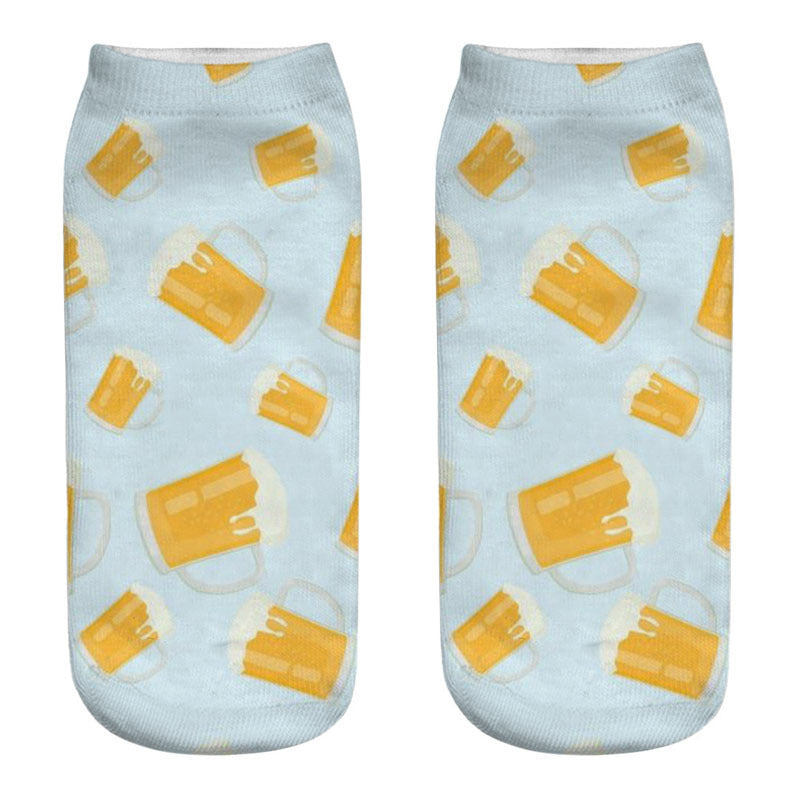 Wholesale Beer 3D Digital Printing Cartoon Sock
