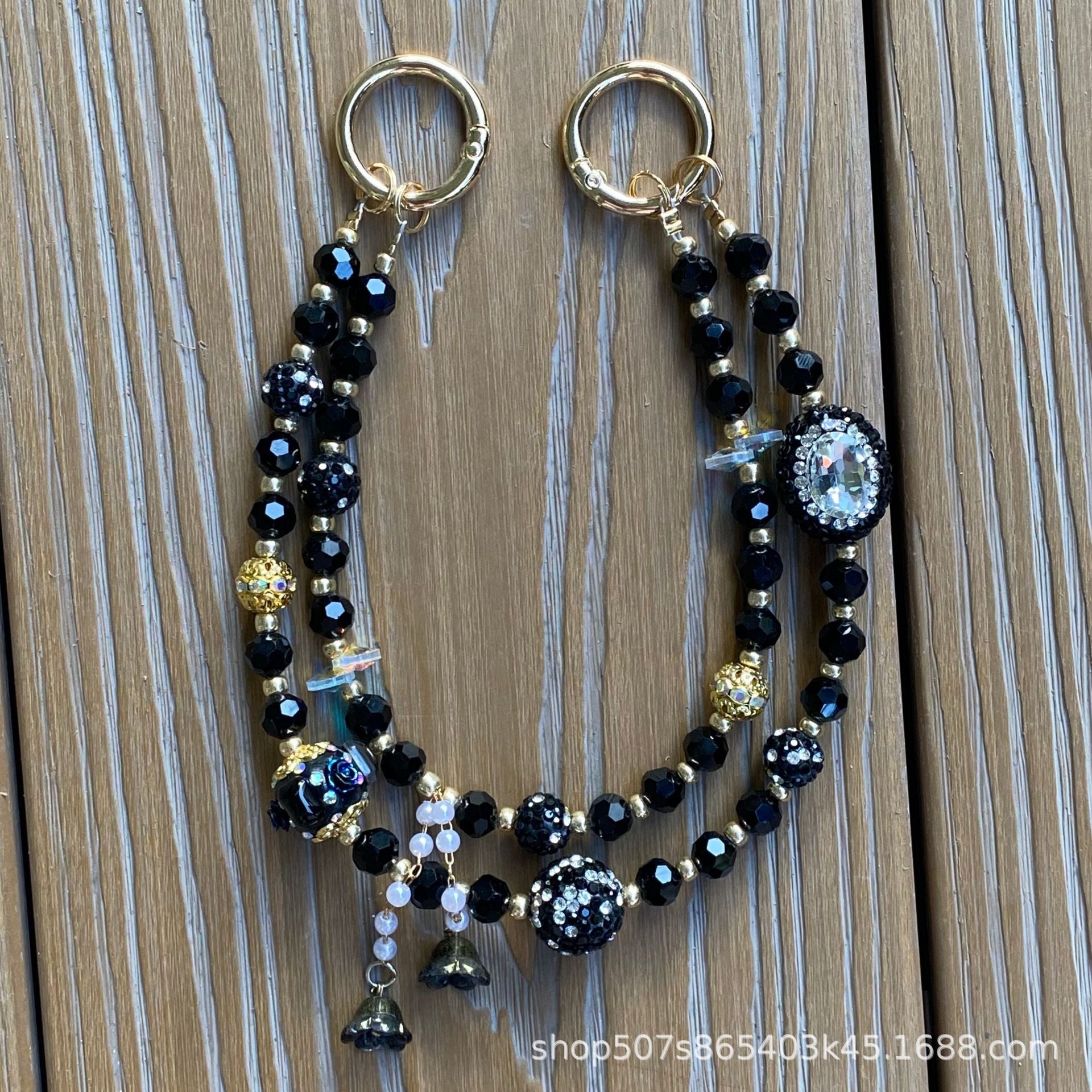 Wholesale Flash Beaded Chain Mobile Phone Pendant Crystal Beads