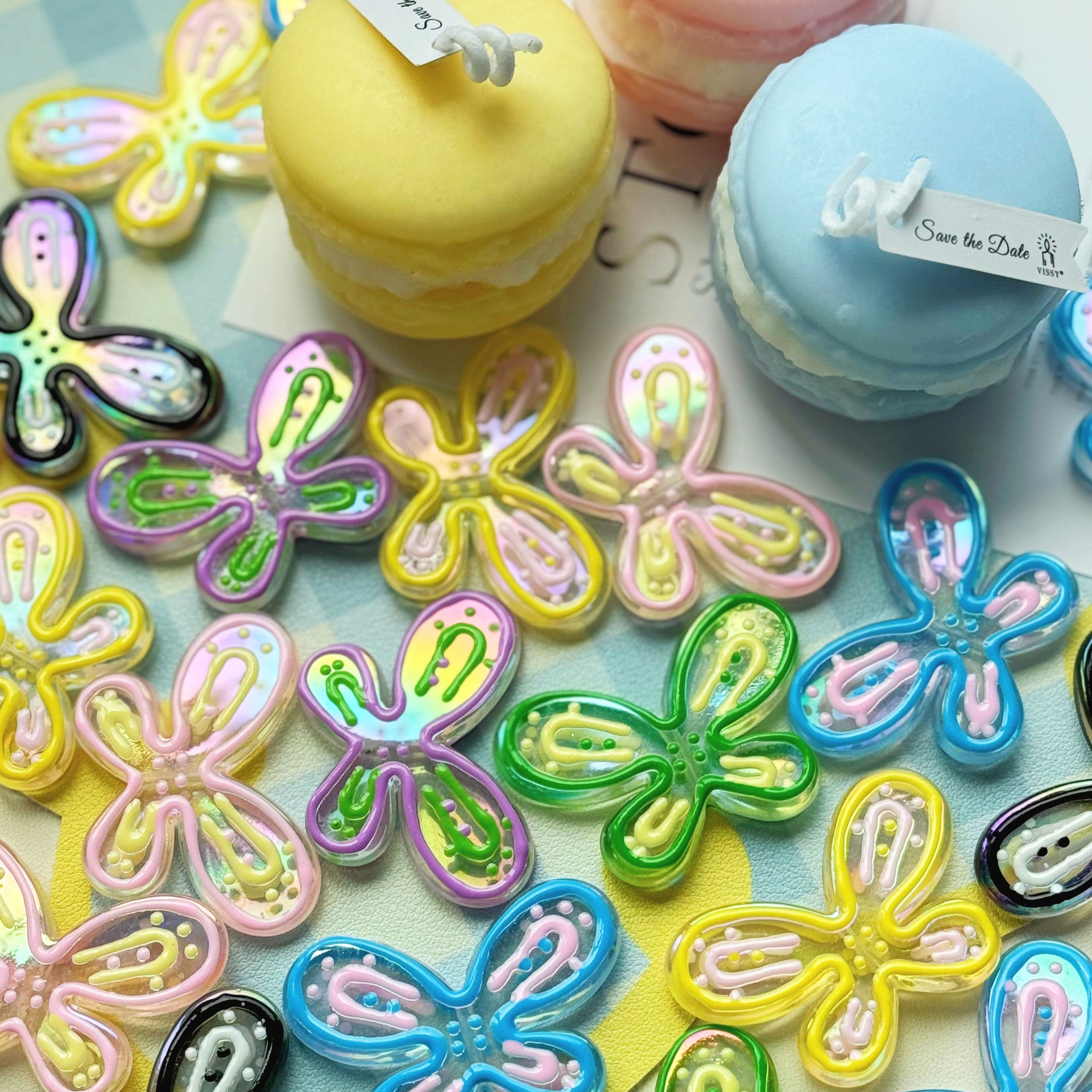 Wholesale 10pcs Plated large butterfly Acrylic Beads