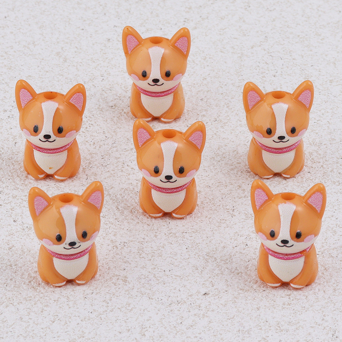 Wholesale 10pcs Colorful Cartoon Cute Dog Acrylic Beads