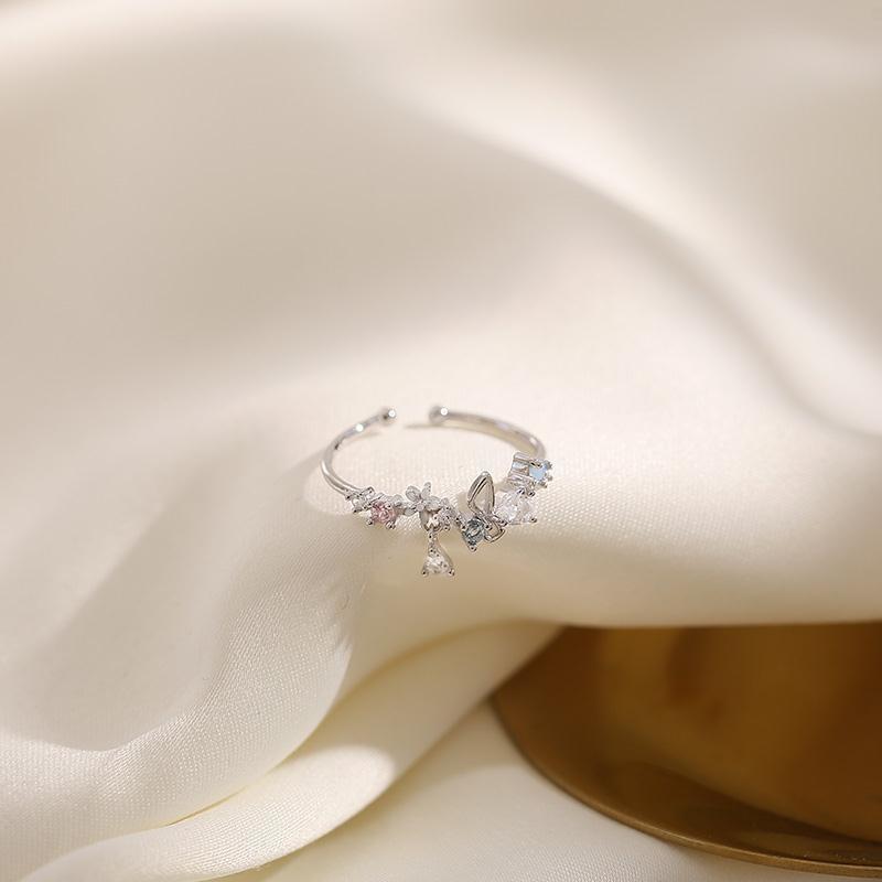 Wholesale Wreath Silver Plated Romantic Open Adjustable Ring