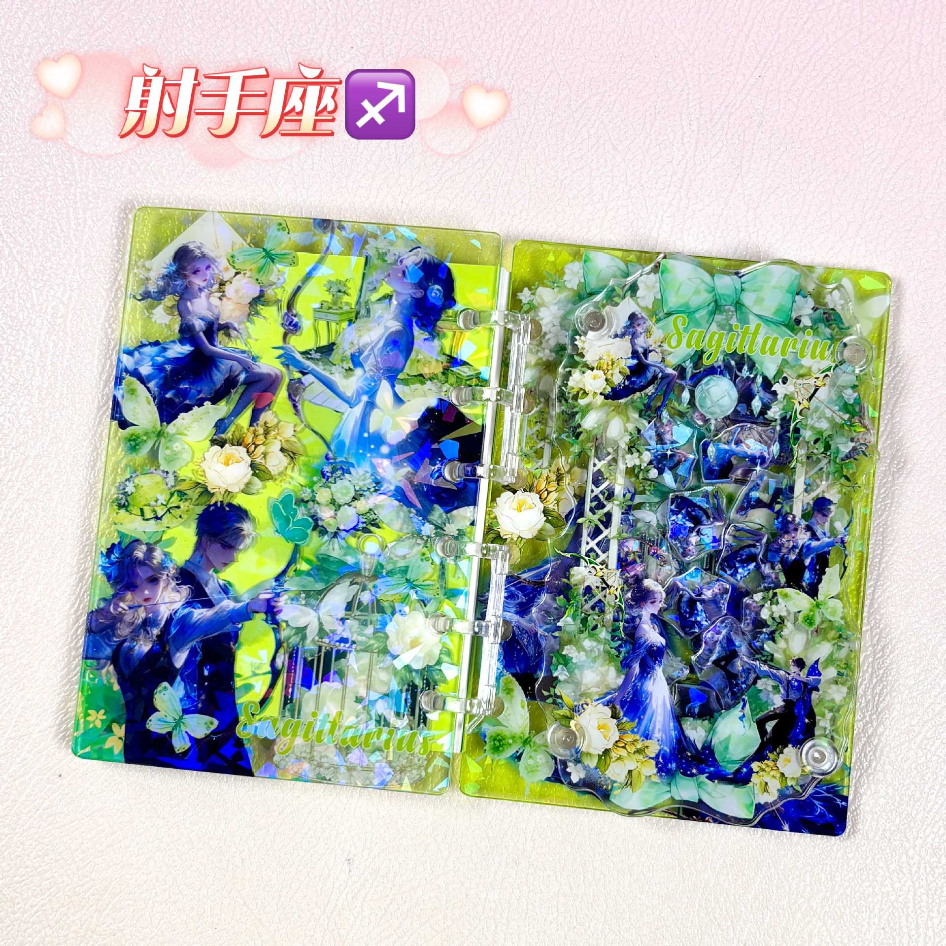 Wholesale Twelve Constellations Acrylic Shaker Book A7 Loose-leaf Notebook