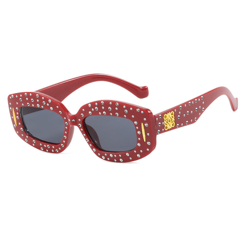 Wholesale Personality Trend Diamond Studded Women's Square Sparkling Starry Sky Fashion Outfit Sunglasses