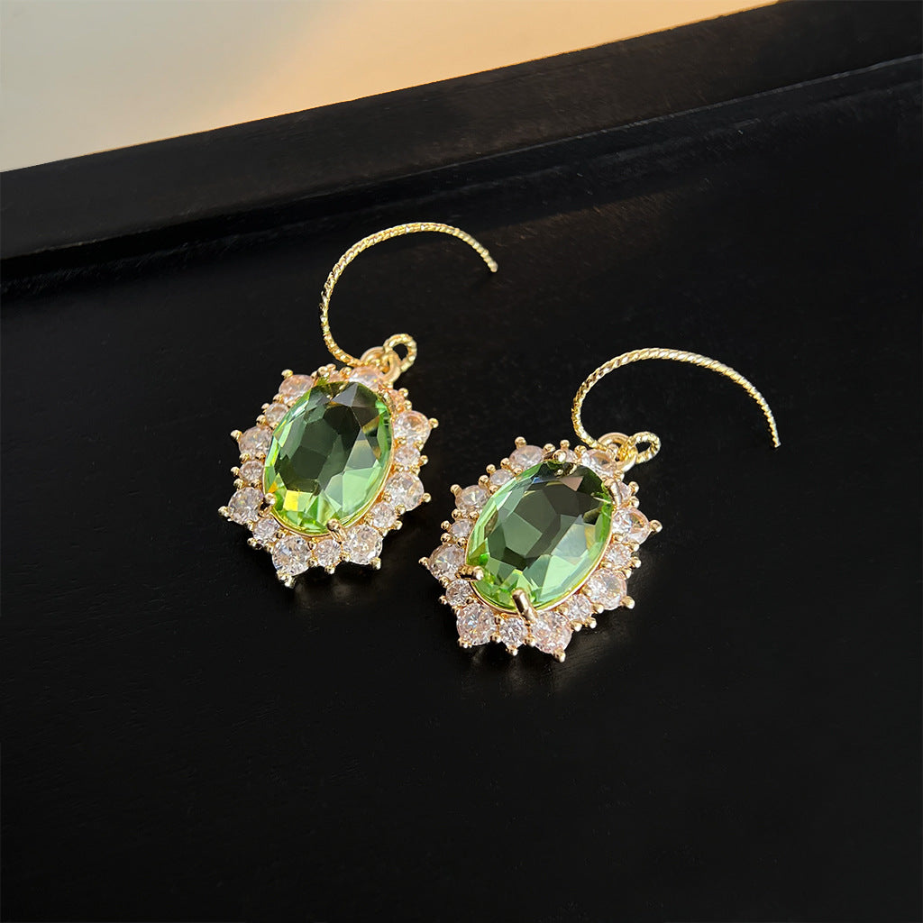 Wholesale Vintage emerald diverse shaped zircon earrings