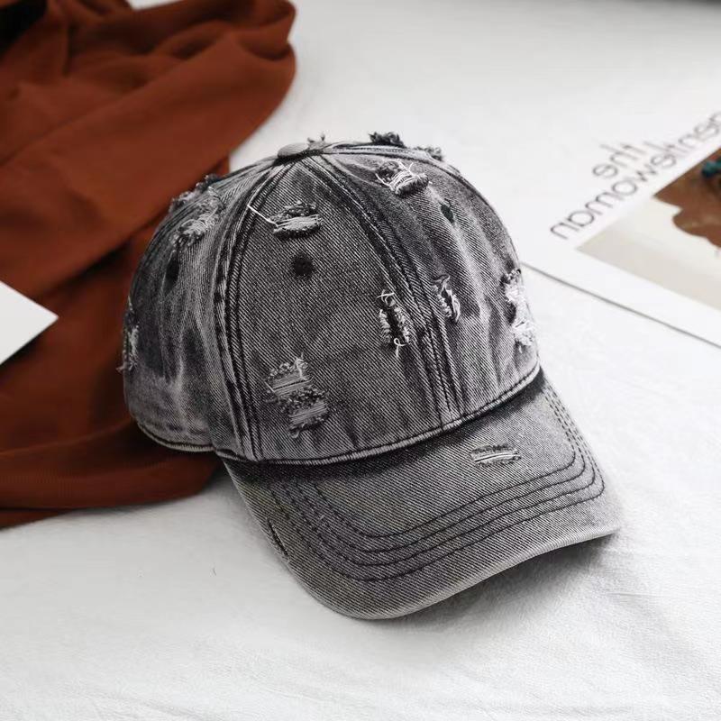 Wholesale Cotton Denim Ripped Baseball Cap
