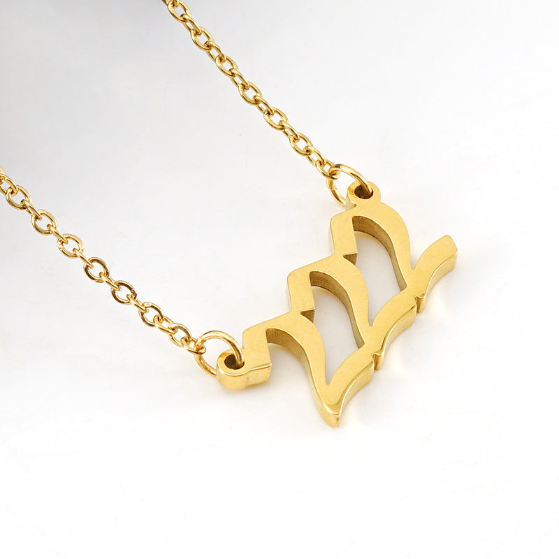 Wholesale Stainless Steel Lucky Number Necklace