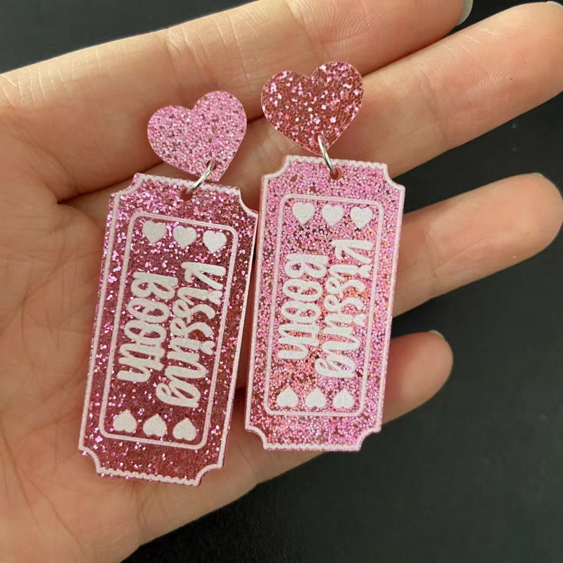 Wholesale Valentine's Day XOXO Heart Acrylic Earrings