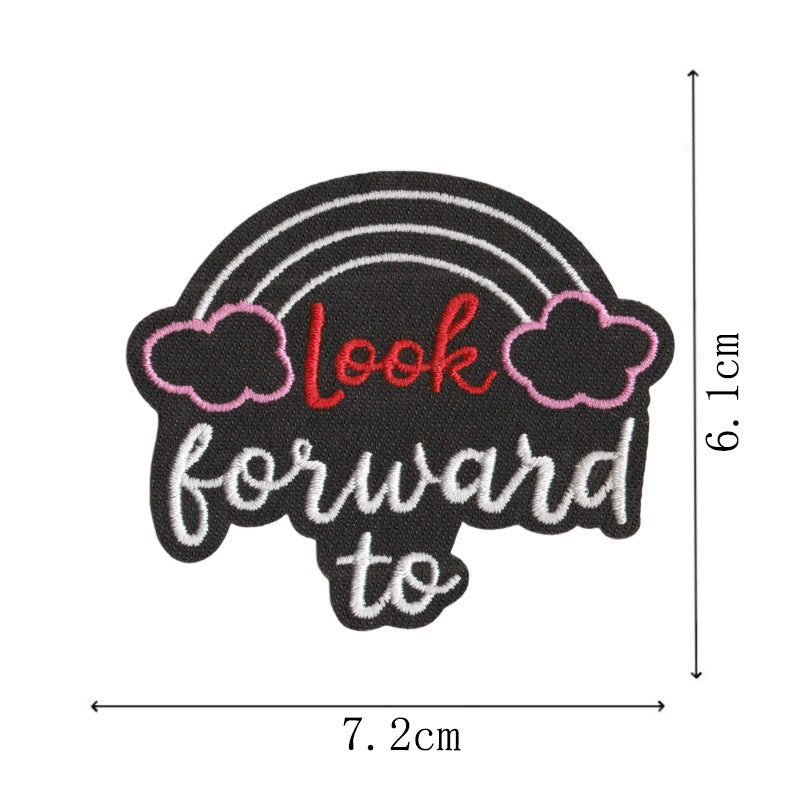 Wholesale Embroidered Patch Set Of 9 Cartoon Math English Phrase Iron On Applique For Clothing Bags Towels DIY Craft Supply