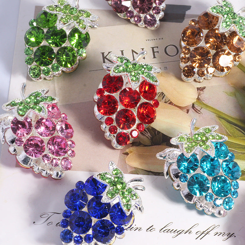 Wholesale Colorful grape full diamond can wear straight hole loose beads DIY mobile phone key chain