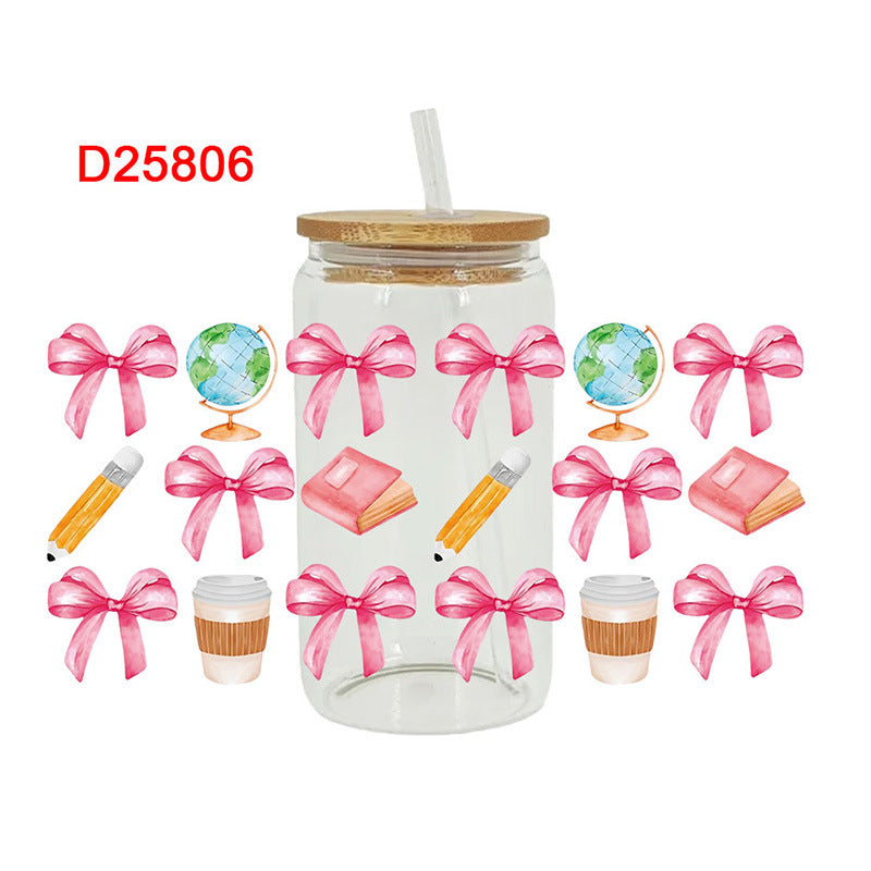 Wholesale Colorful Stationery Back to School Series 16oz Cup UV DTF Wraps