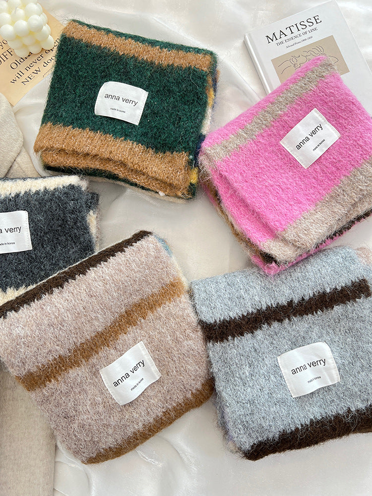 Wholesale Autumn and Winter Dopamine Mohair Warm Scarf