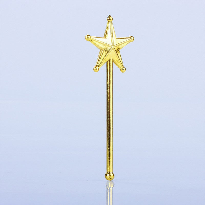 Wholesale Crown pentagram bar electroplated plastic doll accessories