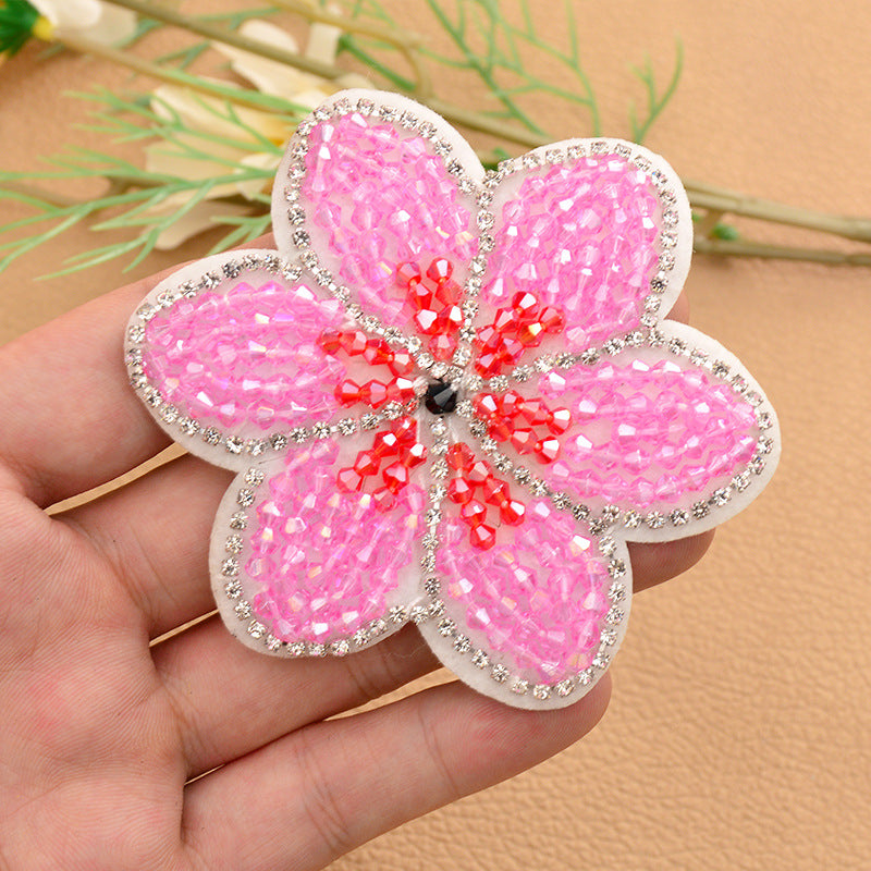 Wholesale DIY Handmade Beaded Cloth Stickers  Flowers Hat Clothes Decoration