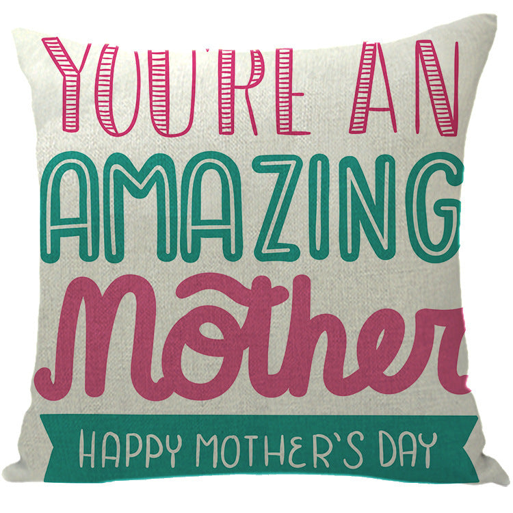 Wholesale Sofa Cushion Home Mother's Day Hug Linen Letter Print Pillowcase
